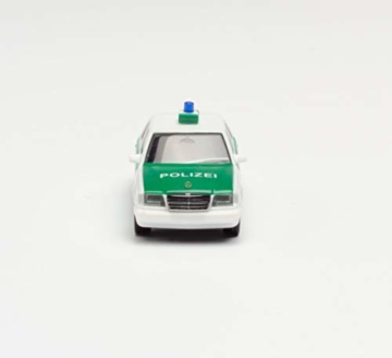 herpa 94122 – Polizei Fahrzeug Oldtimer, Mercedes Benz E-Klasse, Modell Polizeiauto, Cars, Miniaturmodelle, Sammeln, Sammlerstück, Kunststoff - Maßstab 1:87 - 6