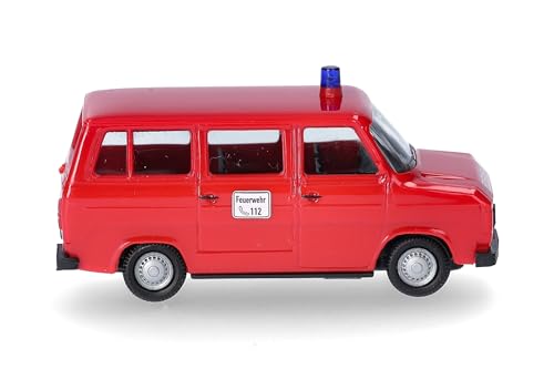 Herpa Basic Modellauto Ford Transit Bus MTW Feuerwehr, Miniatur im Maßstab Maßstab 1:87, preisgünstiges Einsteigermodell, Made in Germany, Kunststoff - 2