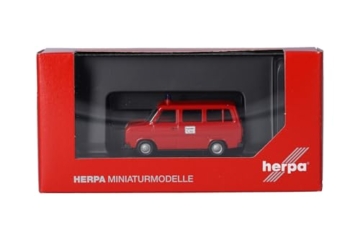 Herpa Basic Modellauto Ford Transit Bus MTW Feuerwehr, Miniatur im Maßstab Maßstab 1:87, preisgünstiges Einsteigermodell, Made in Germany, Kunststoff - 5