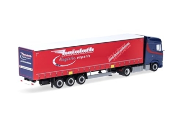 Herpa LKW Modell DAF XG Gardinenplanen-Sattelzug Heinloth, Miniatur im Maßstab 1:87, Sammlerstück, Made in Germany, Kunststoff - 2