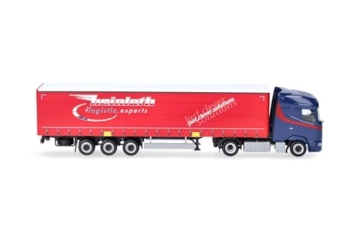 Herpa LKW Modell DAF XG Gardinenplanen-Sattelzug Heinloth, Miniatur im Maßstab 1:87, Sammlerstück, Made in Germany, Kunststoff - 3