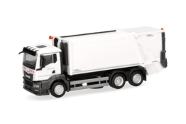 Herpa LKW Modell MAN TGS NN Pressmüllfahrzeug Faun VARIOPRESS, weiß, Miniatur im Maßstab 1:87, Sammlerstück, Made in Germany, Kunststoff - 1