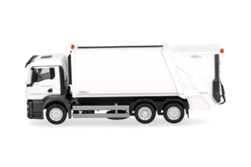Herpa LKW Modell MAN TGS NN Pressmüllfahrzeug Faun VARIOPRESS, weiß, Miniatur im Maßstab 1:87, Sammlerstück, Made in Germany, Kunststoff - 4
