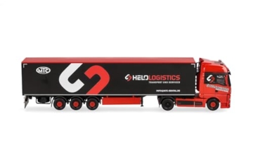 Herpa LKW Modell MAN TGX GX Schubboden-Sattelzug Helo-Logistik, Miniatur im Maßstab 1:87, Sammlerstück, Made in Germany, Kunststoff - 3