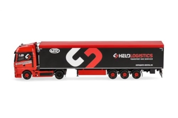 Herpa LKW Modell MAN TGX GX Schubboden-Sattelzug Helo-Logistik, Miniatur im Maßstab 1:87, Sammlerstück, Made in Germany, Kunststoff - 4