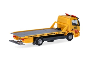 Herpa LKW Modell Mercedes-Benz Atego 13 Plateau-Abschlepp-LKW Jäger, Miniatur im Maßstab 1:87, Sammlerstück, Made in Germany, Kunststoff - 2
