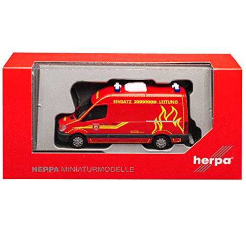 Herpa Mercedes-Benz Sprinter II Kasten Transporter Rot Feuerwehr Wilsdruff Sachsen NCV 3 W906 Modell 2006-2018 Version Ab Facelift 2013 H0 1/87 Modell Auto - 3