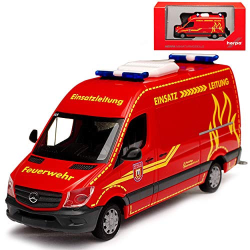 Herpa Mercedes-Benz Sprinter II Kasten Transporter Rot Feuerwehr Wilsdruff Sachsen NCV 3 W906 Modell 2006-2018 Version Ab Facelift 2013 H0 1/87 Modell Auto - 1