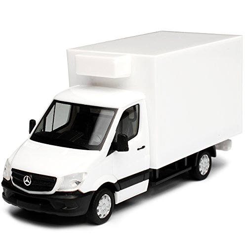 Herpa Mercedes-Benz Sprinter II Transporter mit Kastenaufbau Koffer Weiss NCV 3 W906 Ab Facelift 2013 Bausatz Kit H0 1/87 Modell Auto - 2