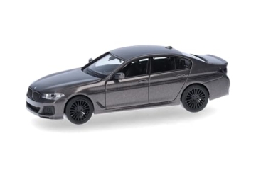 Herpa Modellauto BMW Alpina B5 Limousine, Miniatur im Maßstab 1:87, Sammlerstück, Made in Germany, Modell aus Kunststoff, Farbe: Champagner Quarz metallic - 1