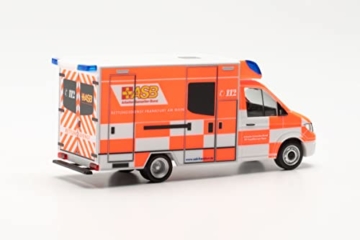 Herpa Modellauto Man TGE Fahrtec RTW „ASB Frankfurt“ Krankenwagen, originalgetreu im Maßstab 1:87, Auto Modell für Diorama, Modellbau Sammlerstück, Deko Automodelle aus Kunststoff - 6