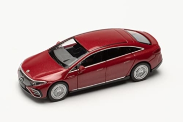 herpa Modellauto Mercedes Benz EQ EQS, originalgetreu im Maßstab 1:87, Auto Modell für Diorama, Modellbau Sammlerstück, Deko Automodelle aus Kunststoff, Farbe: Hyazinthrot-Metallic - 3