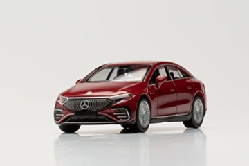 herpa Modellauto Mercedes Benz EQ EQS, originalgetreu im Maßstab 1:87, Auto Modell für Diorama, Modellbau Sammlerstück, Deko Automodelle aus Kunststoff, Farbe: Hyazinthrot-Metallic - 4