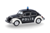 Herpa Modellauto Volkswagen (VW) Käfer 1303 "Polis (Schweden), Miniatur im Maßstab 1:87, Sammlerstück, Made in Germany, Modell aus Kunststoff, Blau, Weiß - 1