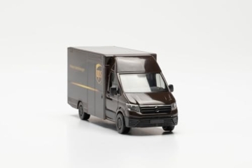 herpa Modellauto VW Crafter Paketverteilerfahrzeug UPS, Miniatur im Maßstab 1:87, Sammlerstück, Made in Germany, Modell aus Kunststoff, Braun - 5
