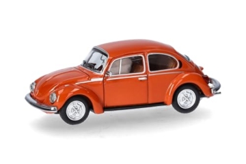 Herpa Modellauto VW Käfer 1303, Leuchtorange, Miniatur im Maßstab 1:87, Sammlerstück, Made in Germany, Modell aus Kunststoff - 1