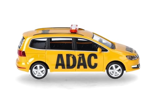 Herpa Modellauto VW Sharan ADAC, Miniatur im Maßstab 1:87, Sammlerstück, Made in Germany, Modell aus Kunststoff, Gelb - 3