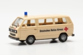 herpa Modellauto VW T3 Bully Deutsches Rotes Kreuz Basic, Miniatur im Maßstab 1:87, Sammlerstück, Made in Germany, Modell aus Kunststoff, Beige - 1