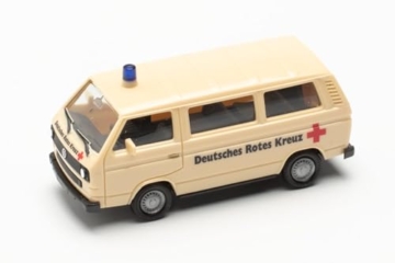 herpa Modellauto VW T3 Bully Deutsches Rotes Kreuz Basic, Miniatur im Maßstab 1:87, Sammlerstück, Made in Germany, Modell aus Kunststoff, Beige - 3