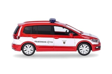 Herpa Modellauto VW Touran Feuerwehr Nürnberg, Miniatur im Maßstab 1:87, Sammlerstück, Made in Germany, Modell aus Kunststoff - 4