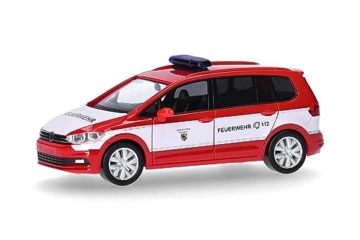 Herpa Modellauto VW Touran Feuerwehr Nürnberg, Miniatur im Maßstab 1:87, Sammlerstück, Made in Germany, Modell aus Kunststoff - 1