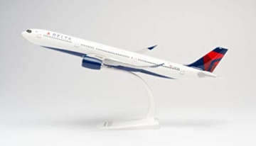 Herpa Modellflugzeug Airbus A330-900neo - Delta Air Lines, Maßstab 1:200 - Snap-Fit, Modellbau Flugzeug, Flugzeugmodell für Sammler und Bastler, Miniatur Deko, Steckmodell mit Standfuß aus Kunststoff - 7