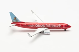 Herpa Modellflugzeug Boeing 737-800"TUIfly Cewe Fotobuch Maßstab 1:500 - Modellbau Flugzeug, Flugzeugmodell für Sammler, Miniatur Deko, Flieger ohne Standfuß aus Metall - 1