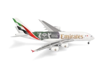 Herpa Modellflugzeug Emirates Airbus A380 Wimbledon Official Partner Miniatur im Maßstab 1:500, Sammlerstück, Flugzeug Modell ohne Standfuß, Metall - 1
