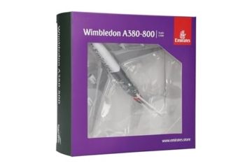 Herpa Modellflugzeug Emirates Airbus A380 Wimbledon Official Partner Miniatur im Maßstab 1:500, Sammlerstück, Flugzeug Modell ohne Standfuß, Metall - 5