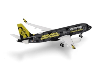 Herpa Modellflugzeug Eurowings Airbus A320 BVB Mannschaftsairbus (2025), Miniatur im Maßstab 1:500, Sammlerstück, Flugzeug Modell ohne Standfuß, Metall - 3