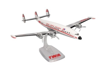 Herpa Modellflugzeug TWA Trans World Airlines Lockheed L-1049G Super Constellation - N7104C, Miniatur im Maßstab 1:125, Sammlerstück, Modell ohne Standfuß, Kunststoff - 3