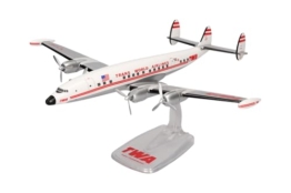 Herpa Modellflugzeug TWA Trans World Airlines Lockheed L-1049G Super Constellation - N7104C, Miniatur im Maßstab 1:125, Sammlerstück, Modell ohne Standfuß, Kunststoff - 1