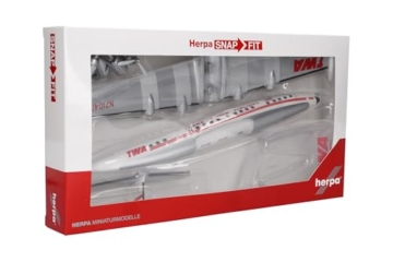 Herpa Modellflugzeug TWA Trans World Airlines Lockheed L-1049G Super Constellation - N7104C, Miniatur im Maßstab 1:125, Sammlerstück, Modell ohne Standfuß, Kunststoff - 5