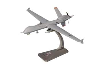 Herpa Modellflugzeug U.S. Air Force MQ-9A Reaper Block 5 - New York Air National Guard, 108th Attack Squadron, Hancock Field, Miniatur im Maßstab 1:72, Sammlerstück, Modell mit Standfuß, Metall - 4