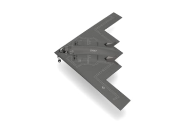 Herpa Modellflugzeug U.S. Air Force Northrop Grumman B-2A Spirit- 393rd Bomb Squadron Tigers, Military, Miniatur im Maßstab 1:200, Flugzeug Modell ohne Standfuß, Metall - 2