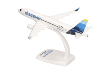 Herpa Snap-Fit Modellflugzeug Airbus A320 Discover Airlines, Miniatur im Maßstab 1:200, Sammlerstück, Modell mit Standfuß, Kunststoff - 4