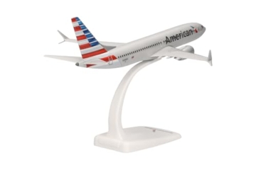 Herpa Snap-Fit Modellflugzeug American Airlines Boeing 737 Max 8 - N306RC Miniatur im Maßstab 1:200, Sammlerstück, Modell mit Standfuß, Kunststoff, Weiß, Blau, Rot - 2