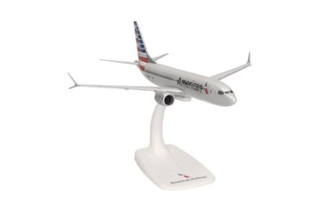 Herpa Snap-Fit Modellflugzeug American Airlines Boeing 737 Max 8 - N306RC Miniatur im Maßstab 1:200, Sammlerstück, Modell mit Standfuß, Kunststoff, Weiß, Blau, Rot - 3