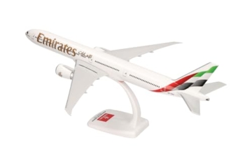 Herpa Snap-Fit Modellflugzeug Emirates Boeing 777-300ER - new 2023 Colors, Miniatur im Maßstab 1:200, Sammlerstück, Modell mit Standfuß, Kunststoff - 4