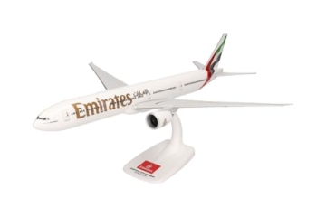 Herpa Snap-Fit Modellflugzeug Emirates Boeing 777-300ER - new 2023 Colors, Miniatur im Maßstab 1:200, Sammlerstück, Modell mit Standfuß, Kunststoff - 1
