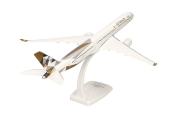 Herpa Snap-Fit Modellflugzeug Etihad Airways Airbus A350-1000 - A6-XWC, Miniatur im Maßstab 1:200, Sammlerstück, Modell mit Standfuß, Kunststoff, Weiß - 2