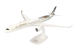 Herpa Snap-Fit Modellflugzeug Etihad Airways Airbus A350-1000 - A6-XWC, Miniatur im Maßstab 1:200, Sammlerstück, Modell mit Standfuß, Kunststoff, Weiß - 1