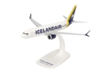 Herpa Snap-Fit Modellflugzeug Icelandair Boeing 737 Max 8 - Yellow Tail Stripe, Miniatur im Maßstab 1:200, Sammlerstück, Modell mit Standfuß, Kunststoff - 1