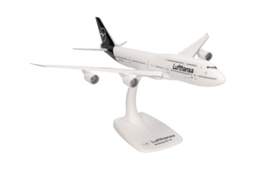 Herpa Snap-Fit Modellflugzeug Lufthansa Boeing 747-8 Intercontinental Miniatur im Maßstab 1:250, Sammlerstück, Modell mit Standfuß, Kunststoff - 3