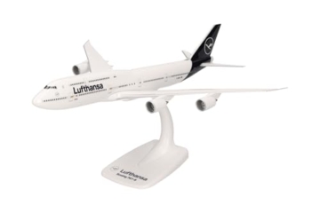 Herpa Snap-Fit Modellflugzeug Lufthansa Boeing 747-8 Intercontinental Miniatur im Maßstab 1:250, Sammlerstück, Modell mit Standfuß, Kunststoff - 1
