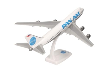 Herpa Snap-Fit Modellflugzeug Pan Am Boeing 747-100, Miniatur im Maßstab 1:250, Sammlerstück, Modell mit Standfuß, Kunststoff - 2