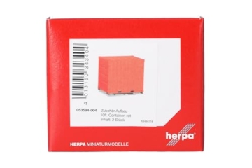 Herpa Zubehör 2X 10ft Container, rot,. im Maßstab 1:87, Miniatur Modell, Kunststoff - 4