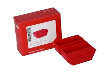Herpa Zubehör Absetzmulde groß (2 Stück) im Maßstab 1:87, Miniatur Modell, Kunststoff, Farbe: rot - 3