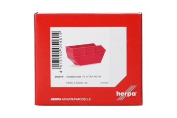Herpa Zubehör Absetzmulde groß (2 Stück) im Maßstab 1:87, Miniatur Modell, Kunststoff, Farbe: rot - 4
