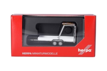 Herpa Zubehör Verkehrssicherungsanhänger 2achs, weiß im Maßstab 1:87, Miniatur Modell, Kunststoff - 5